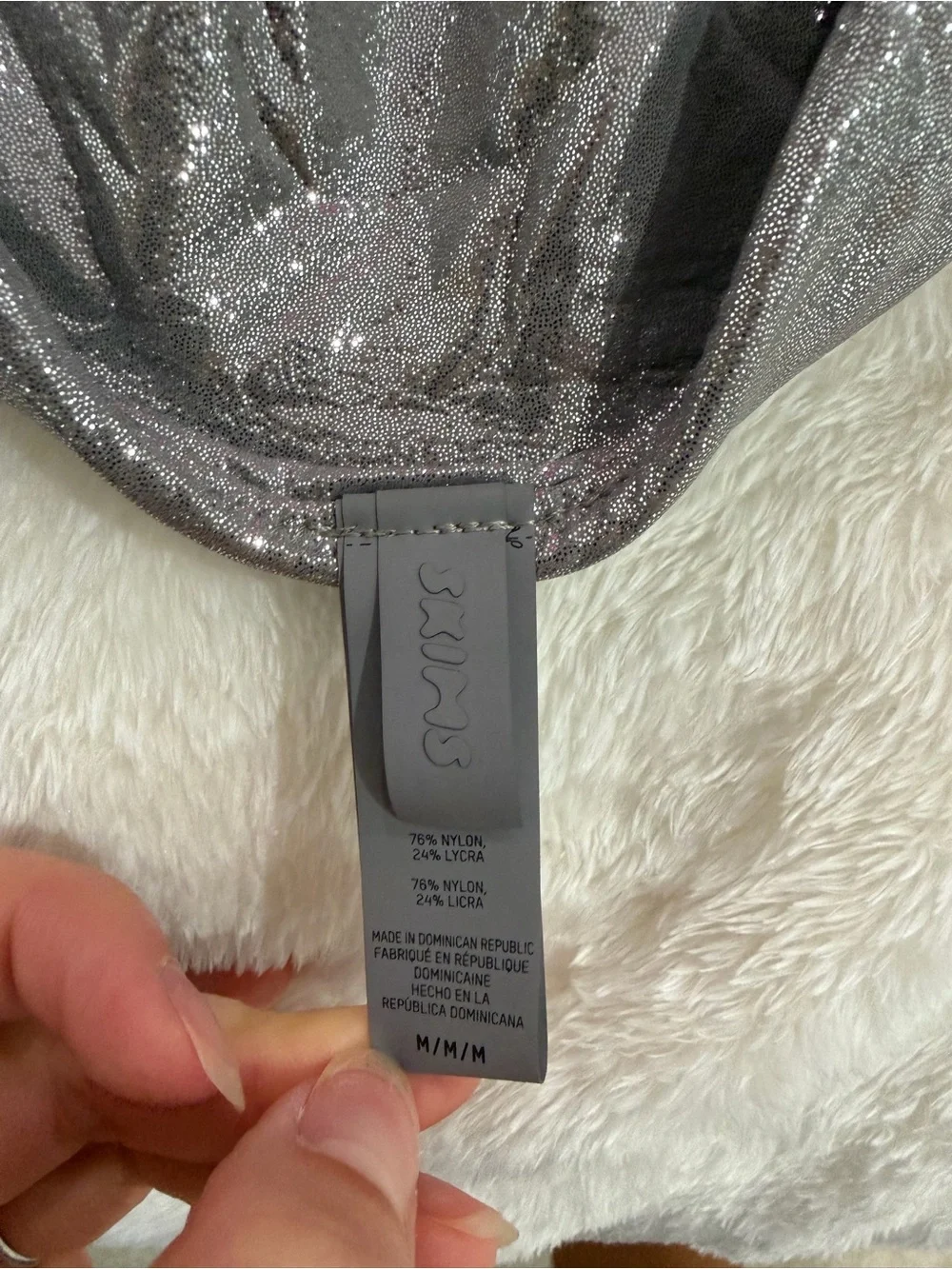SKIMS Silver Strapless Cut-Out Monokini